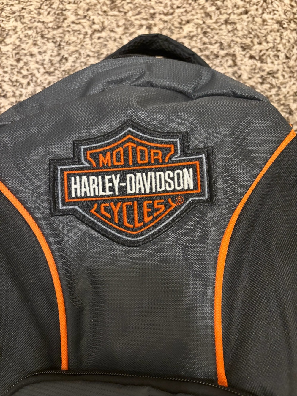 Harley-Davidson Black & Gray Backpack with Orange Piping - Picture 2 of 7